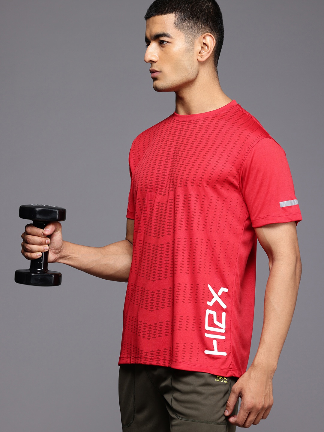

HRX by Hrithik Roshan Rapid-Dry Printed Training T-shirt, Red