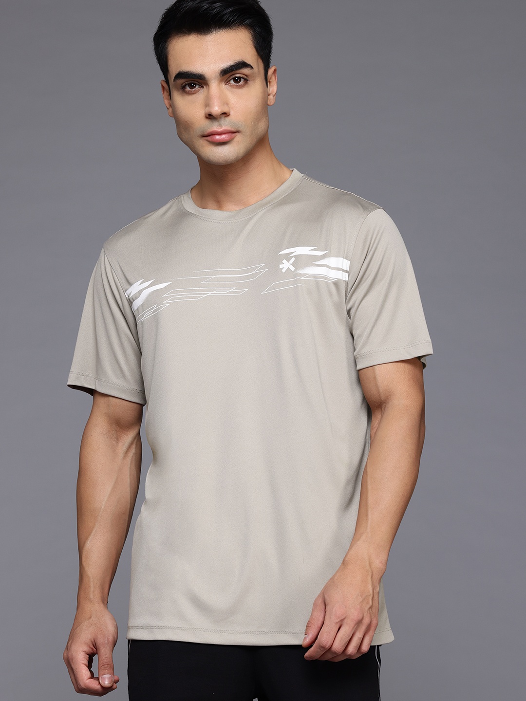 

HRX by Hrithik Roshan Printed Running T-shirt, Grey
