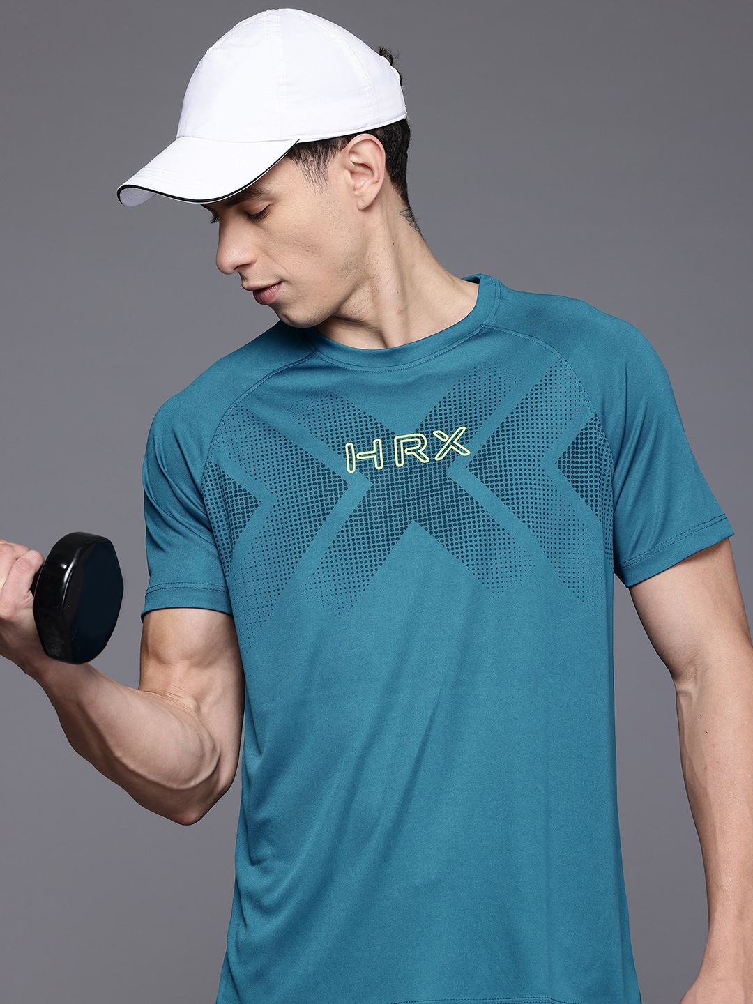 

HRX by Hrithik Roshan Rapid Dry Printed Training T-shirt, Teal