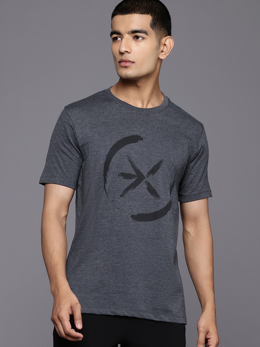 

HRX by Hrithik Roshan Printed Yoga T-shirt, Blue