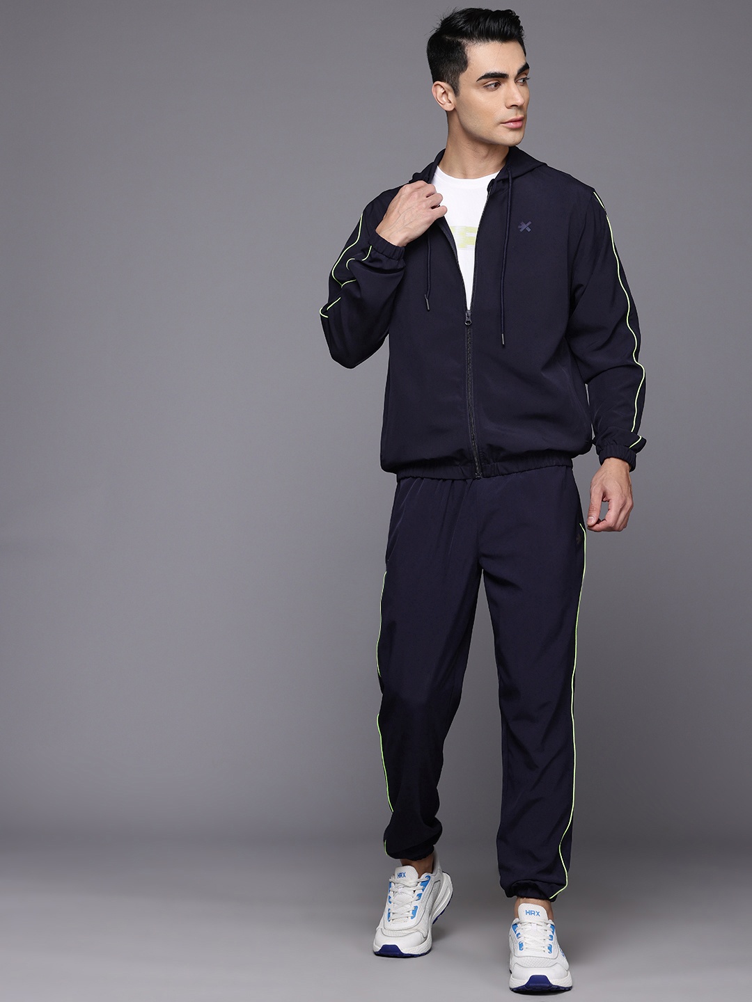 

HRX by Hrithik Roshan Men Rapid-Dry Running Track Suit, Navy blue