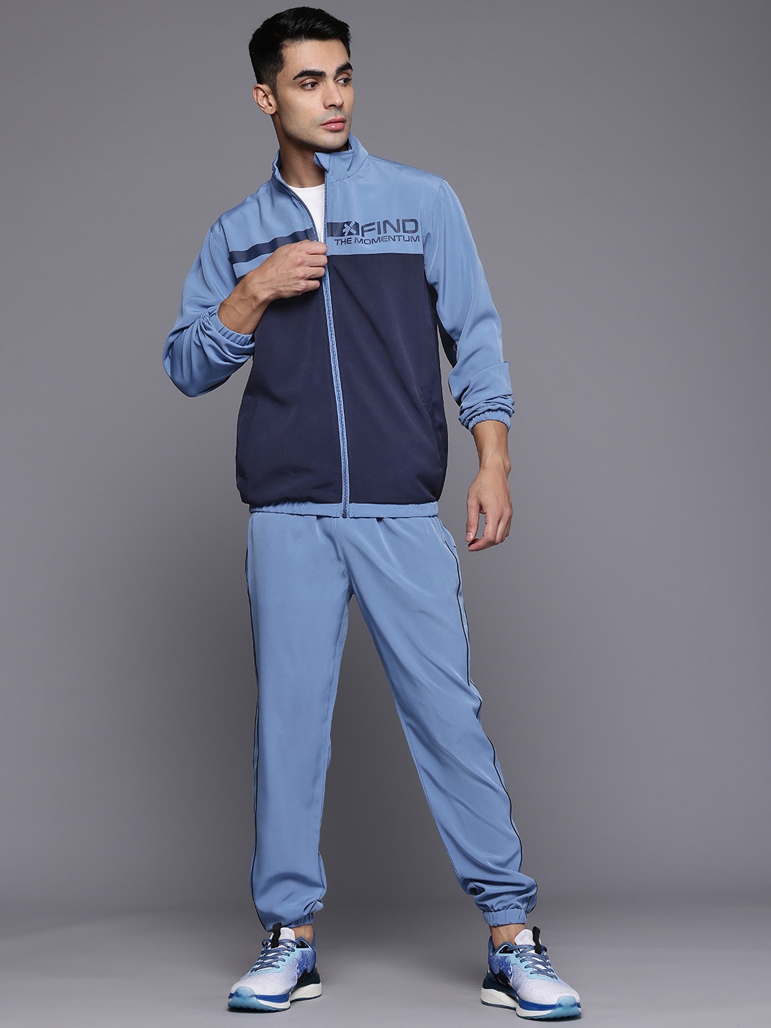 

HRX by Hrithik Roshan Rapid-Dry Colourblock Running Tracksuit, Blue