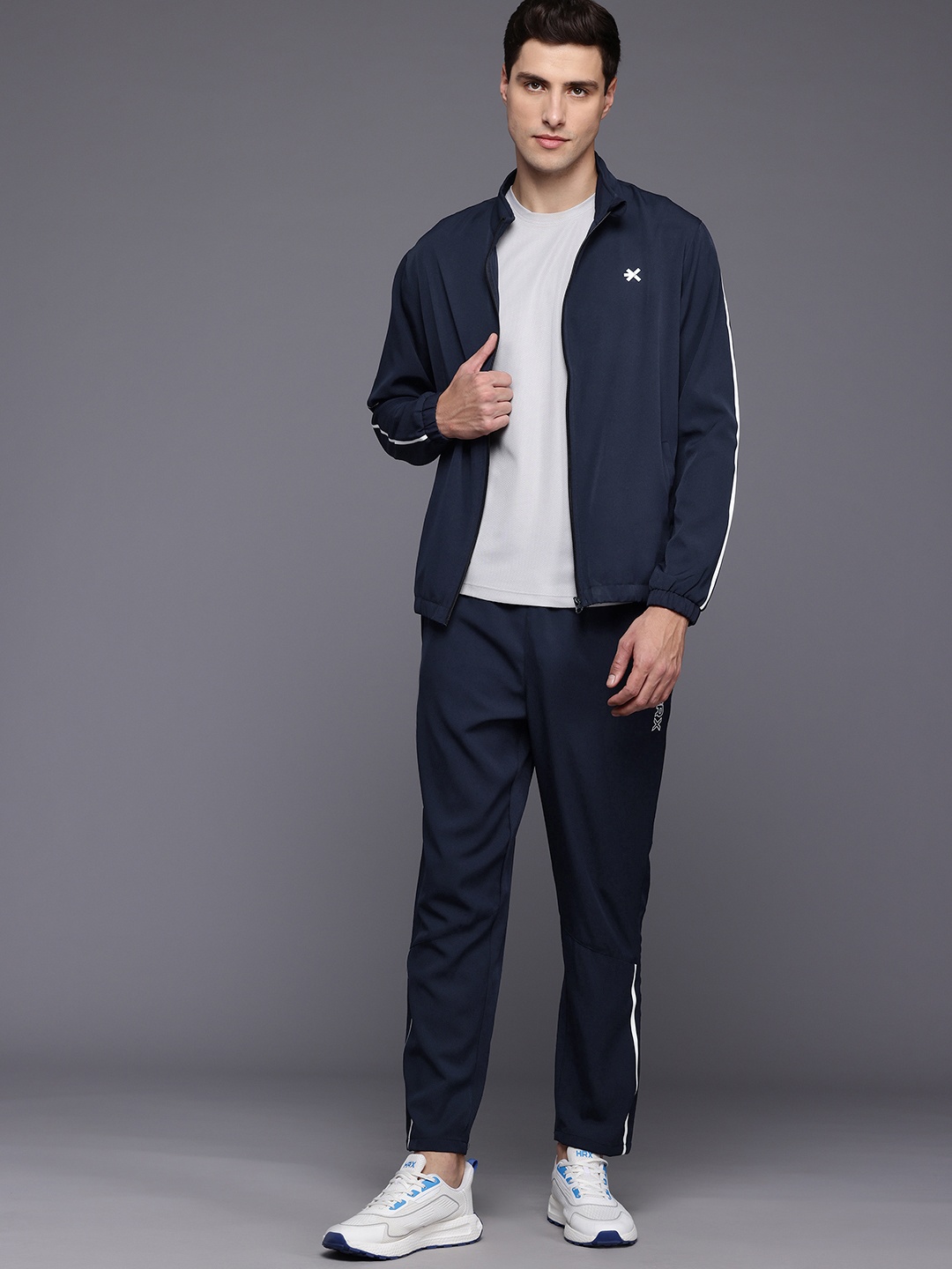 

HRX by Hrithik Roshan Rapid-Dry Running Tracksuit, Navy blue