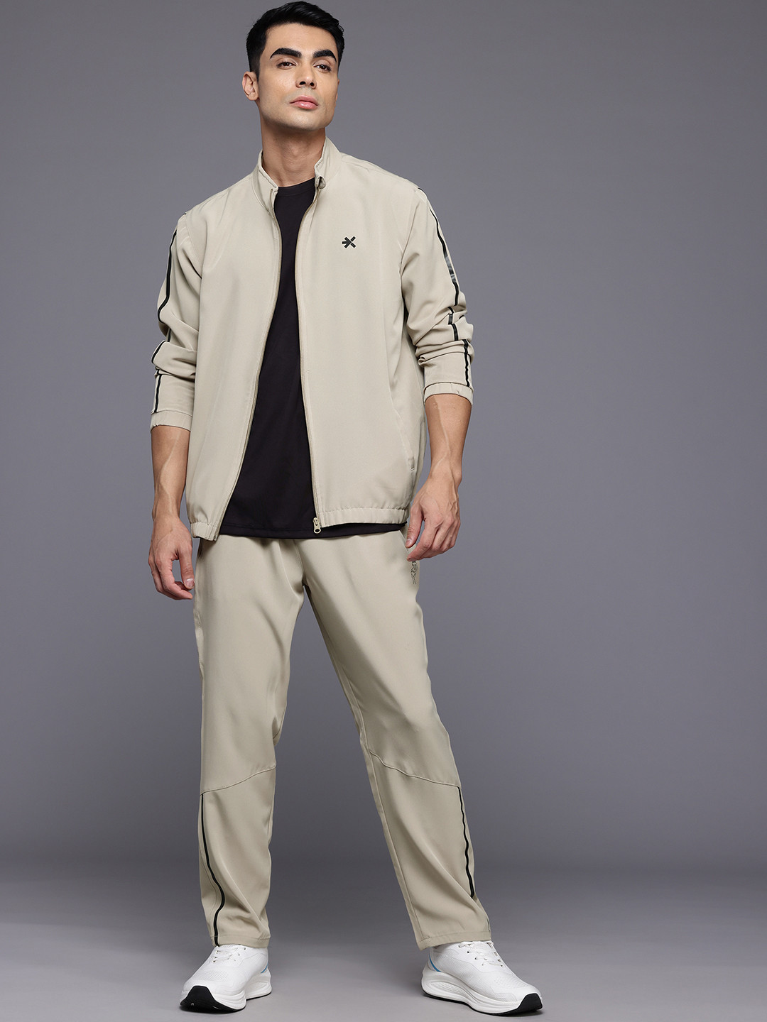 

HRX by Hrithik Roshan Rapid-Dry Training Tracksuit, Beige
