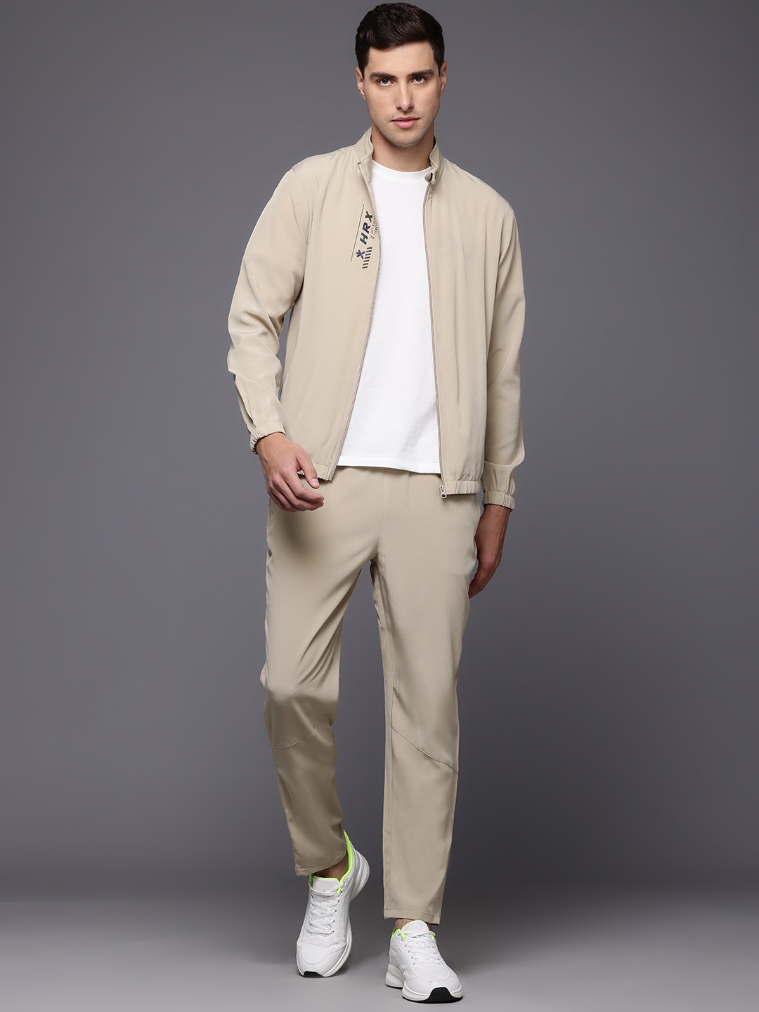 

HRX by Hrithik Roshan Men Running Track Suit, Beige