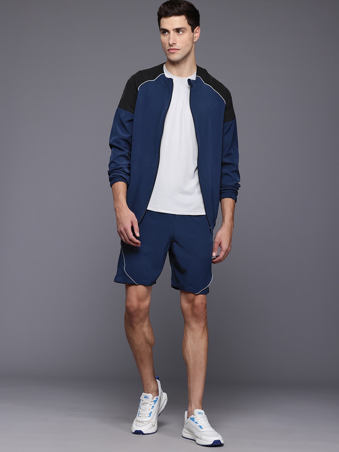 HRX by Hrithik Roshan Rapid-Dry Training Tracksuit With Reflective Detail, Teal