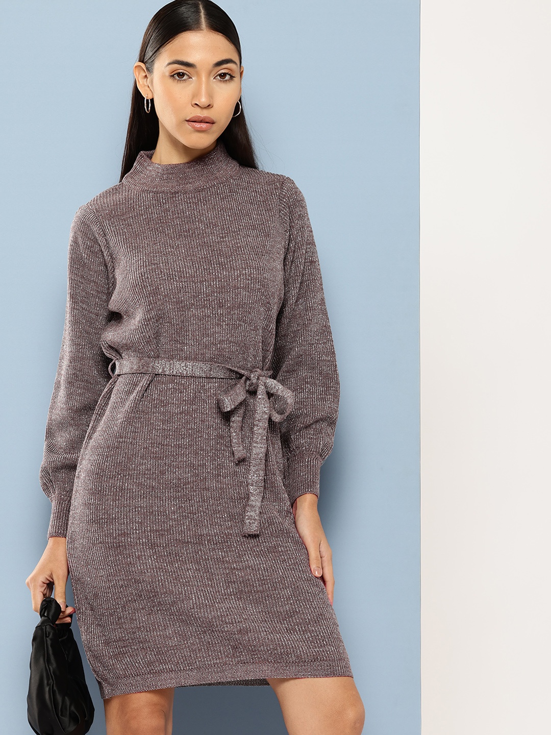 

Chemistry Puff Sleeve Jumper Dress, Grey