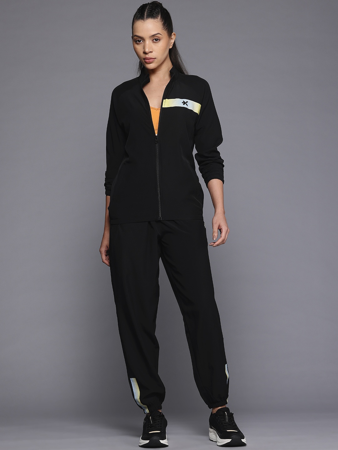 

HRX by Hrithik Roshan Rapid Dry Running Track suits, Black
