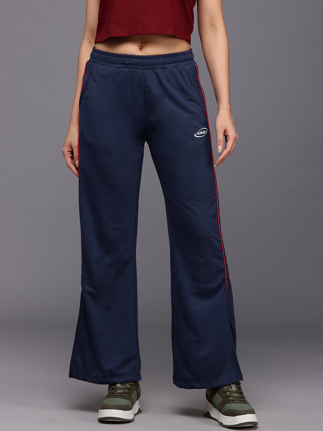 

HRX by Hrithik Roshan Women Striped Detail Casual Track pants, Teal