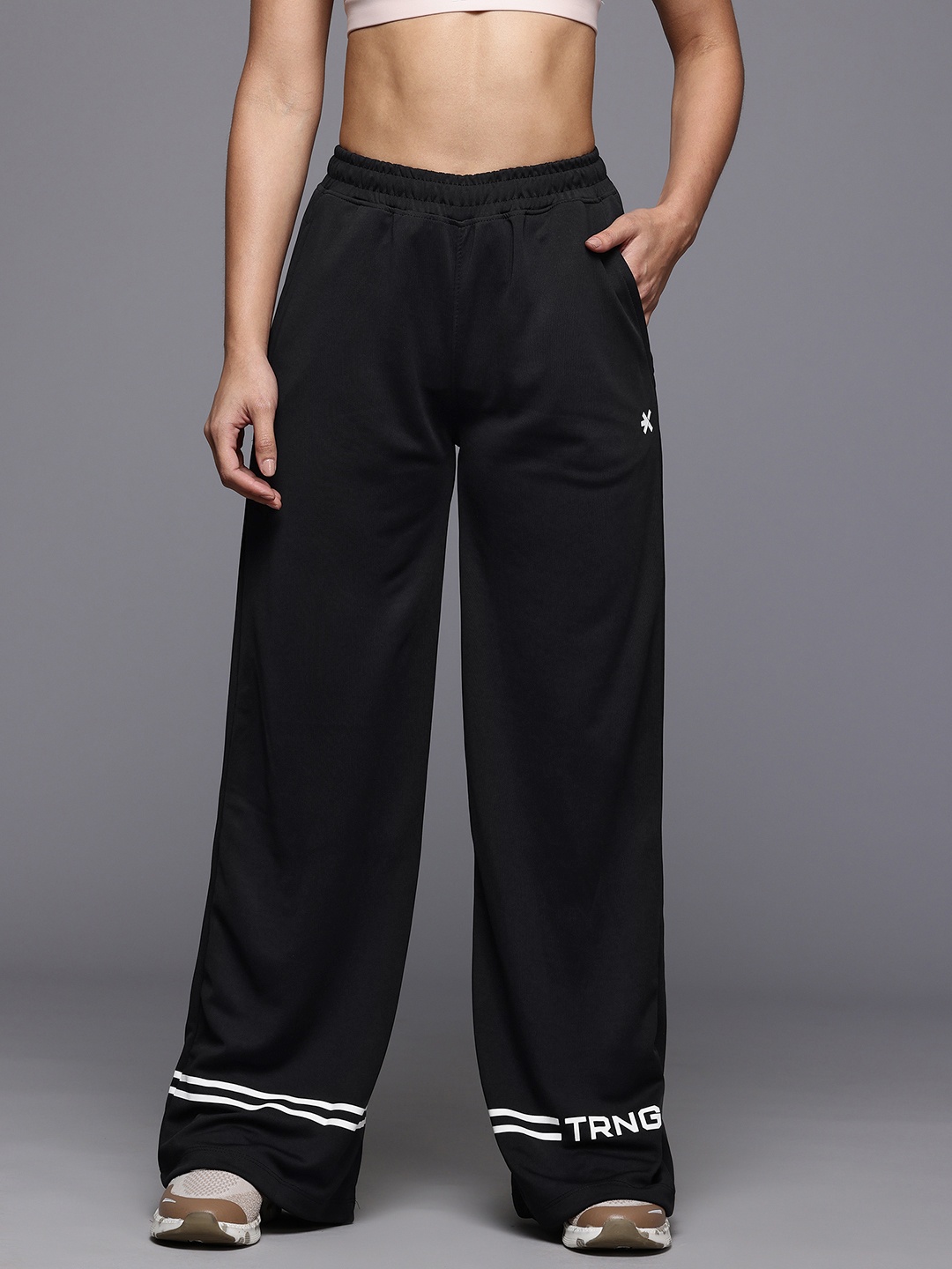 

HRX by Hrithik Roshan Women Rapid-Dry Training Flared Track Pants, Black