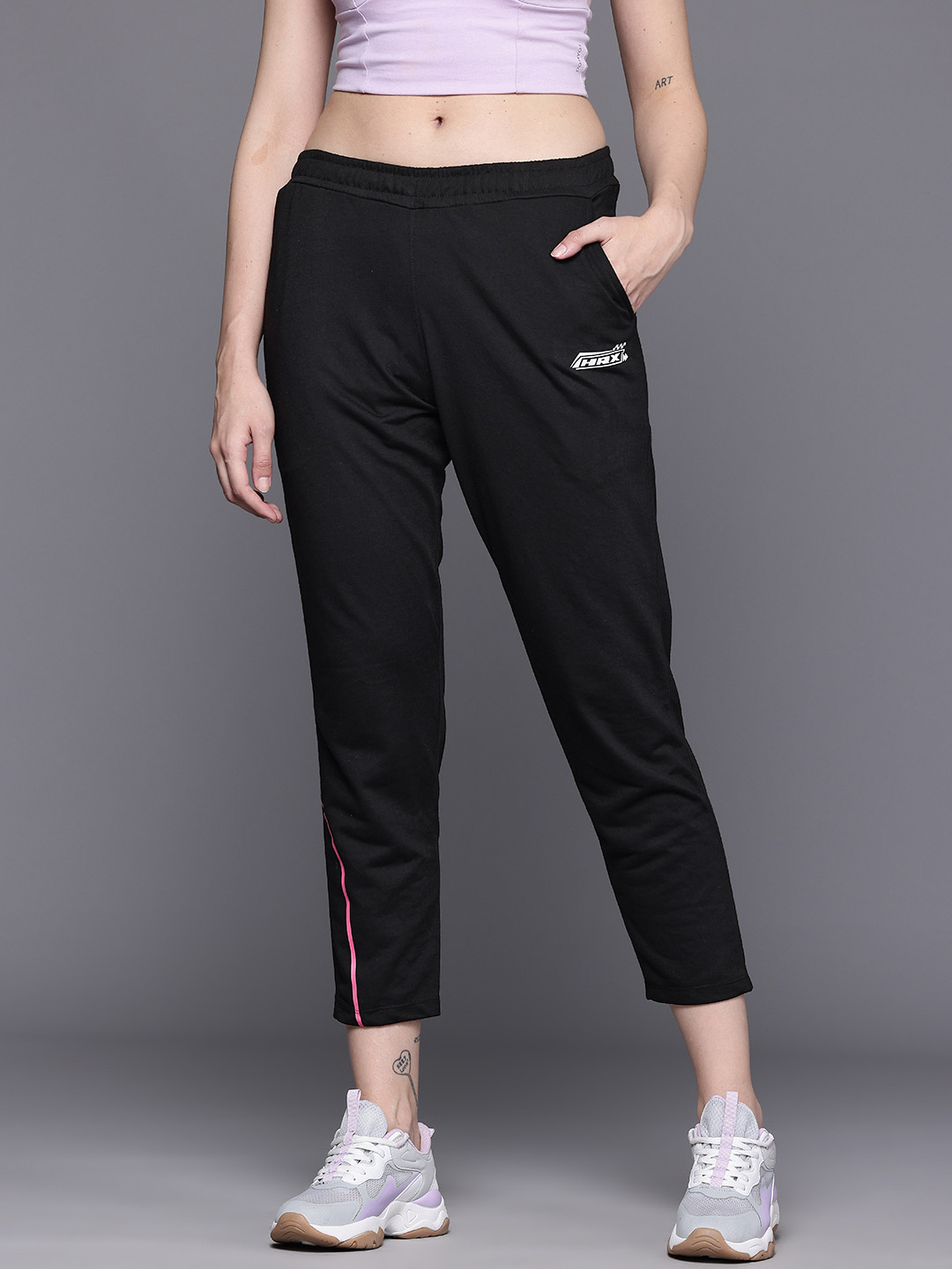 

HRX by Hrithik Roshan Women Casual Crop Track Pants, Black
