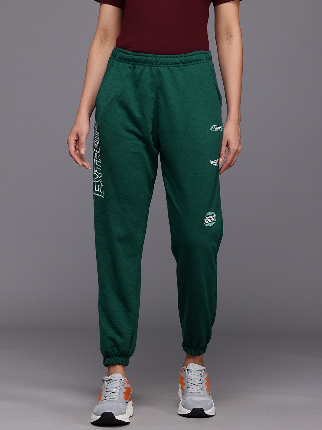 

HRX by Hrithik Roshan Women Printed Detail Lifestyle Joggers, Green