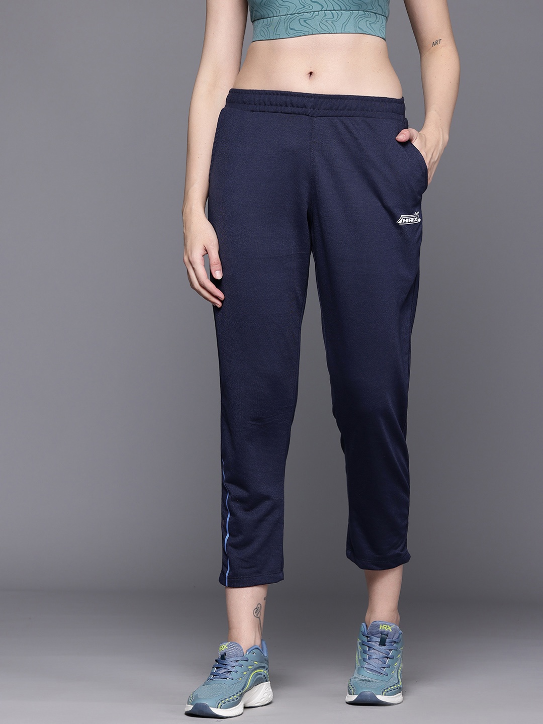 

HRX by Hrithik Roshan Women Casual Crop Track Pants, Navy blue