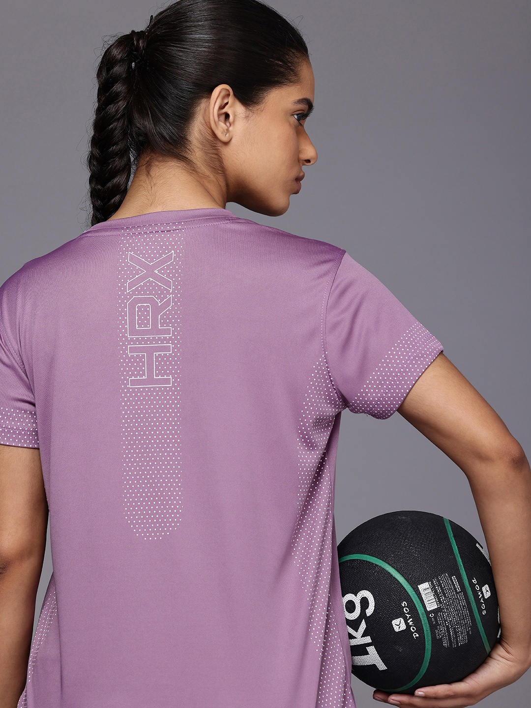 

HRX by Hrithik Roshan Printed Antimicrobial Rapid-Dry Training T-shirt, Lavender