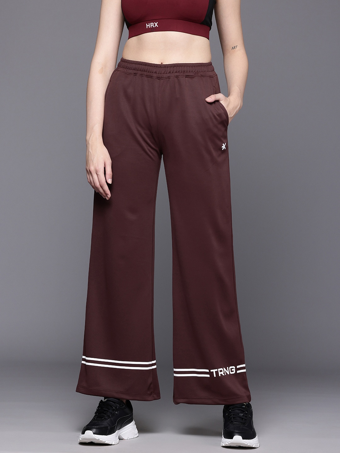 

HRX by Hrithik Roshan Women Training Flared Track Pants, Burgundy