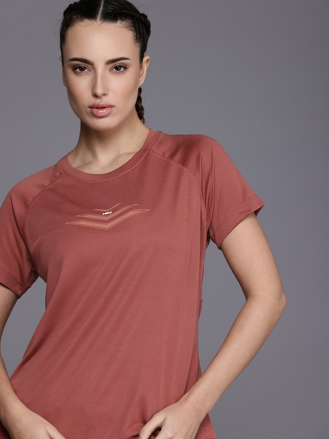 

HRX by Hrithik Roshan NEWEDIT Rapid-Dry Training T-shirt, Brown
