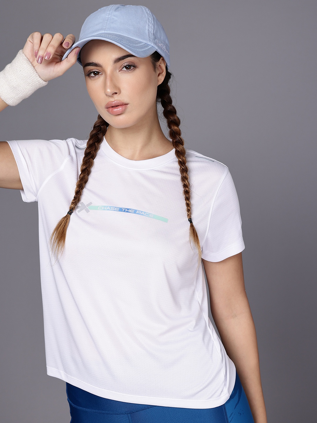 

HRX by Hrithik Roshan Printed Antimicrobial Rapid-Dry Running T-shirt, White