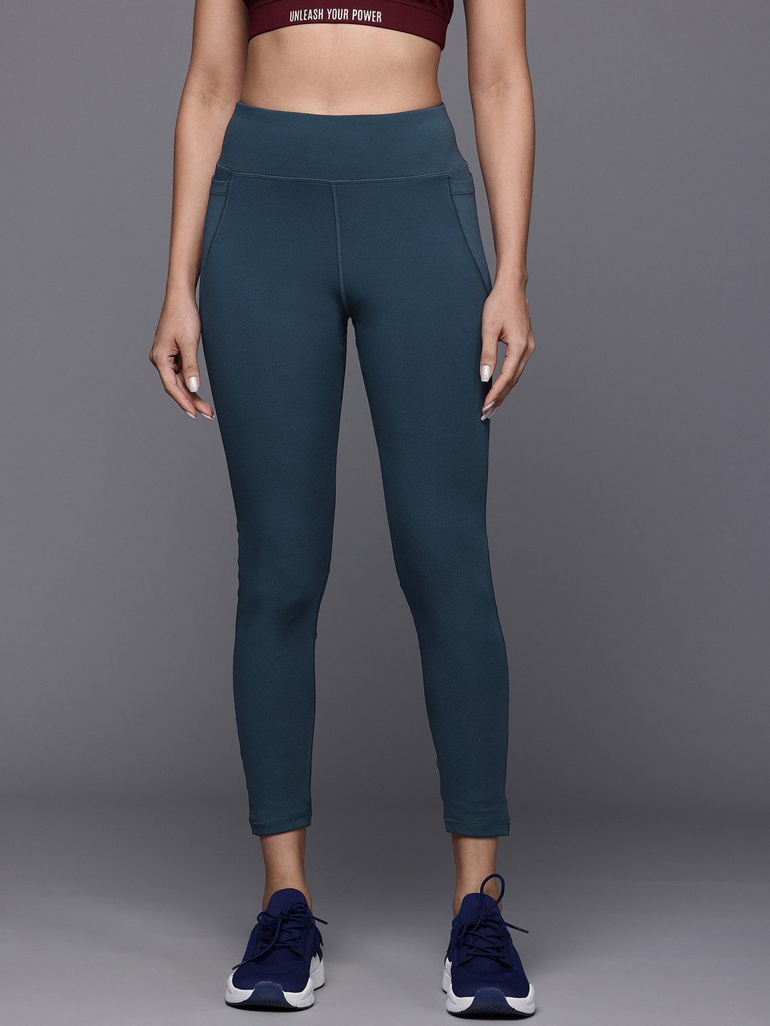 

HRX by Hrithik Roshan Women Rapid-Dry Running Tights, Teal