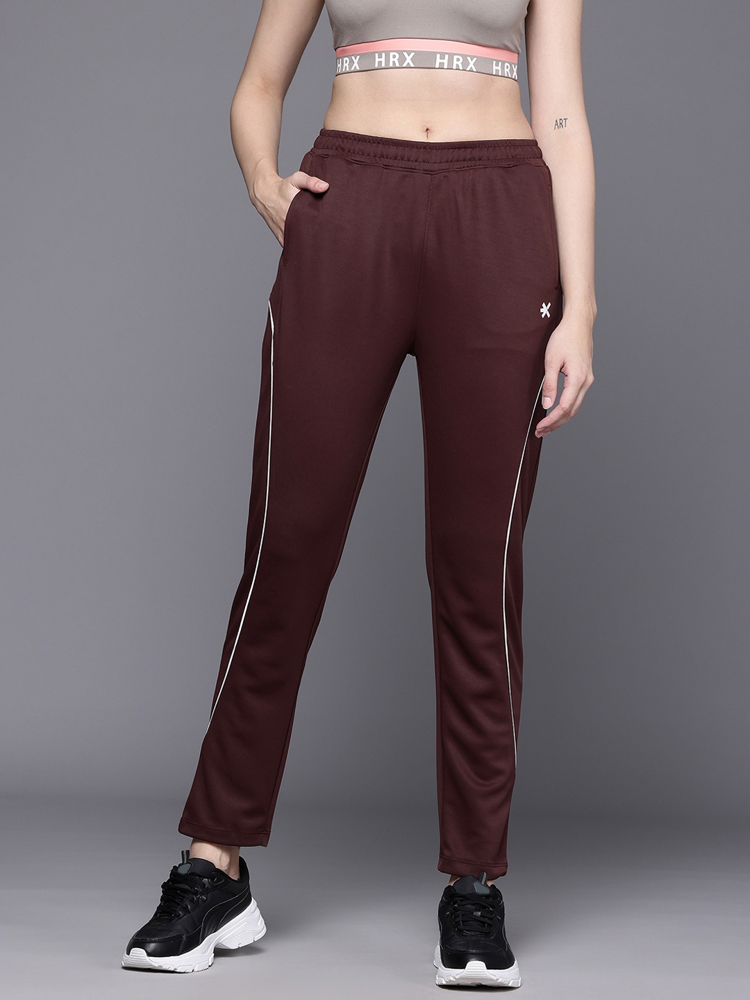 

HRX by Hrithik Roshan Women Rapid-Dry Training Track Pants, Burgundy