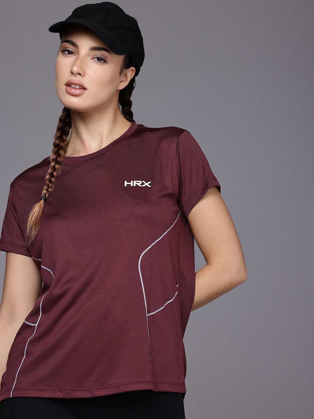 

HRX by Hrithik Roshan Antimicrobial Rapid-Dry Training T-shirt, Brown