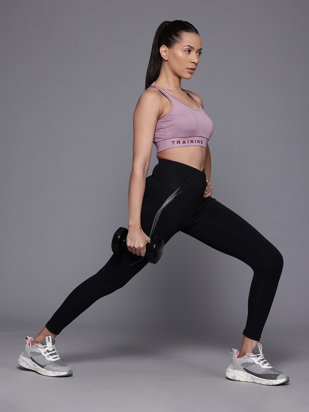 

HRX by Hrithik Roshan Full Coverage Lightly Padded Rapid-Dry Training Bra, Mauve