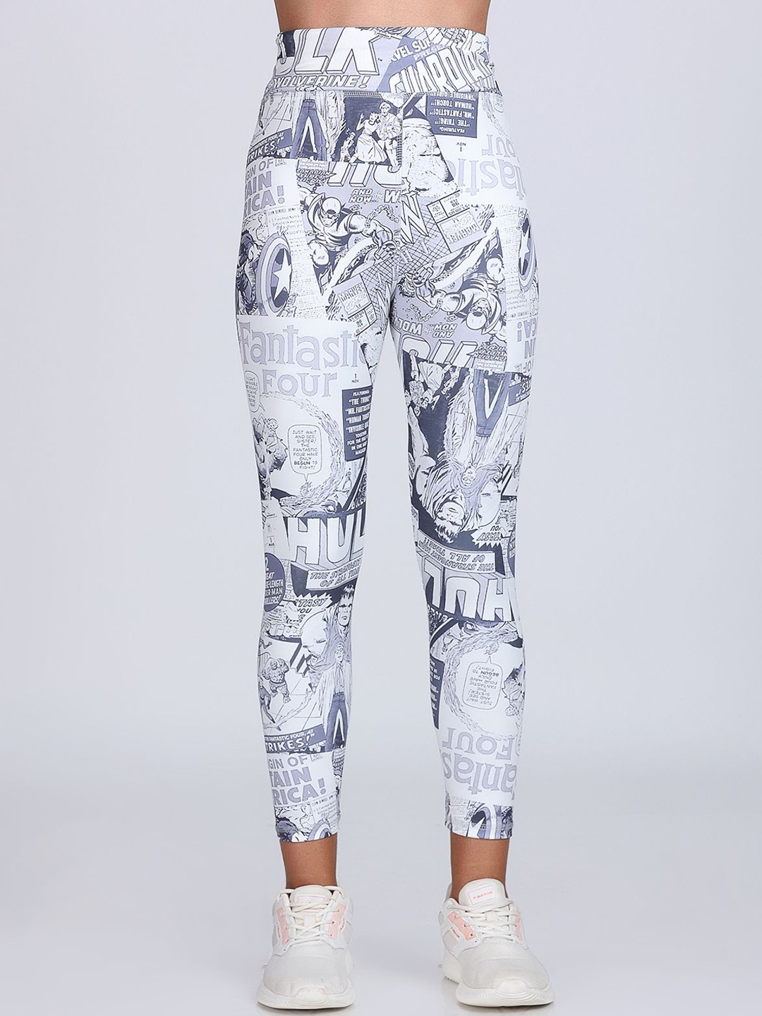 

Apraa & Parma Women Printed Dry-Fit Sports Tights, White