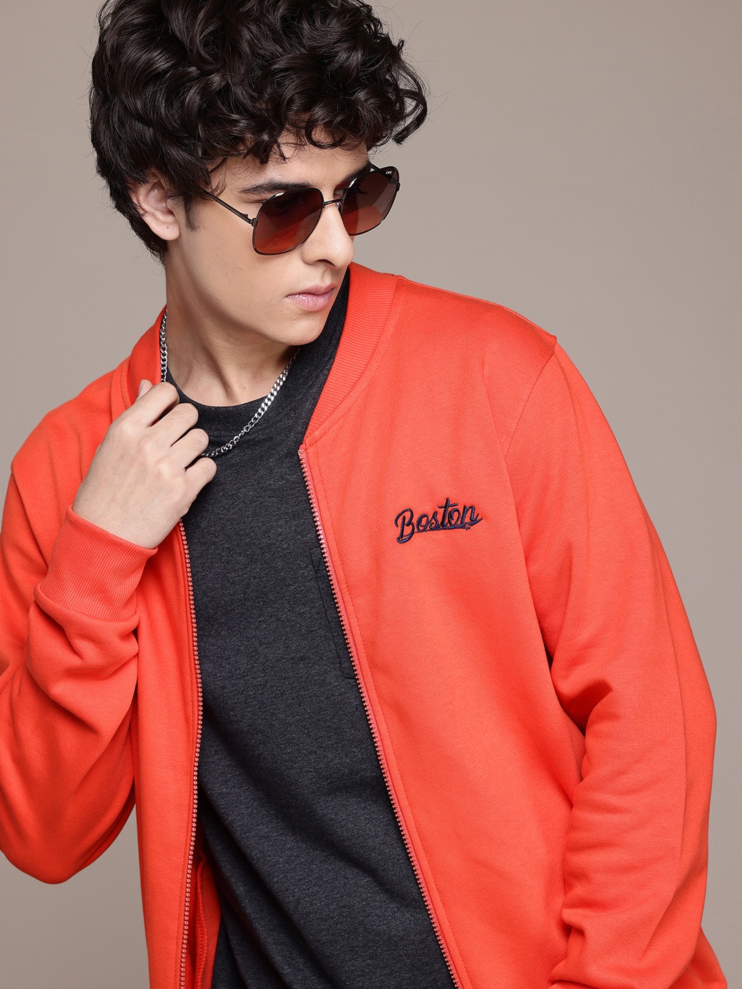 

The Roadster Lifestyle Co. Relaxed Fit Fleece Lined Sweatshirt, Orange