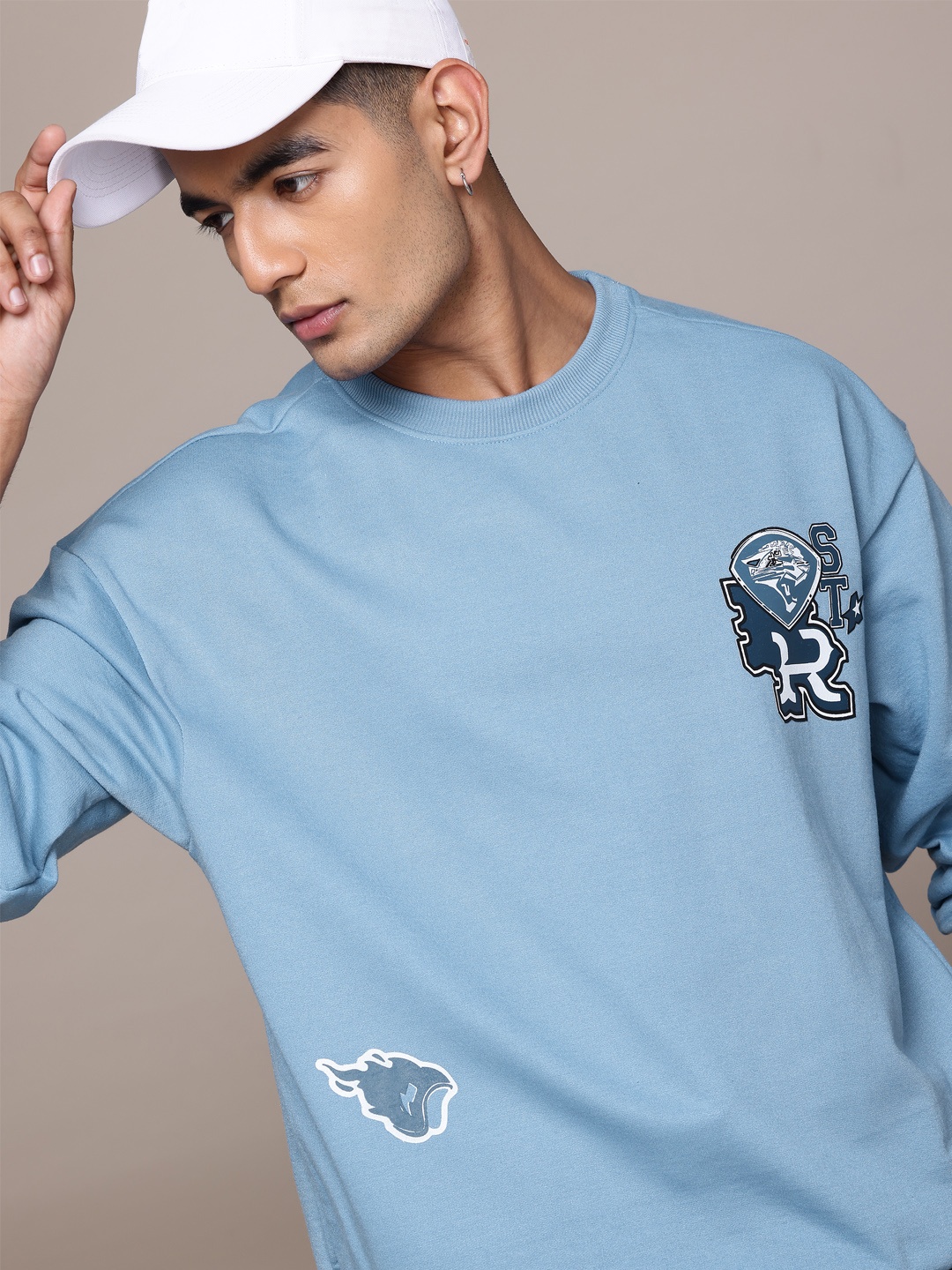 

The Roadster Lifestyle Co. Relaxed Fit Printed Sweatshirt, Blue
