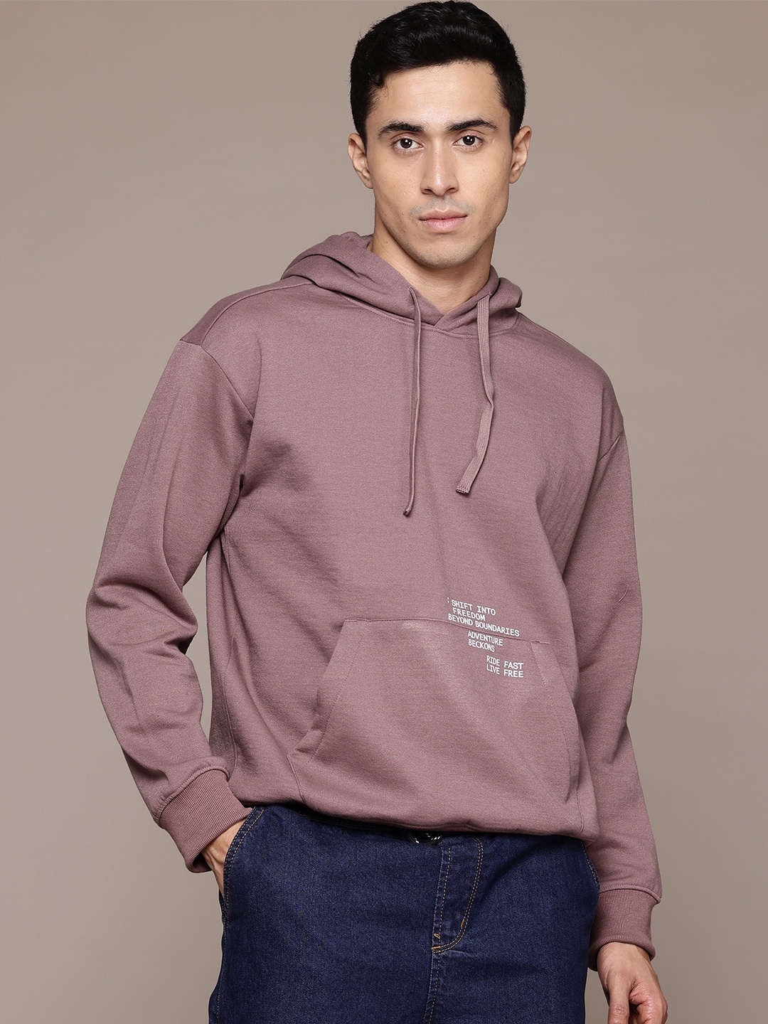 

The Roadster Lifestyle Co. Printed Relaxed Fit Pullover, Mauve