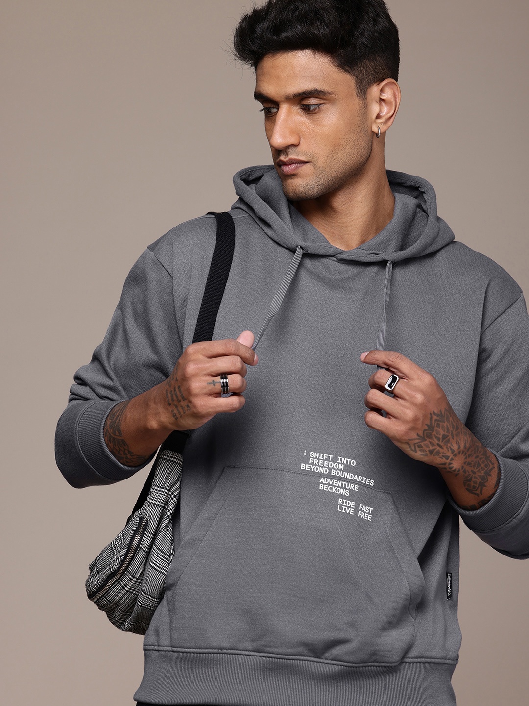 

The Roadster Life Co. Hooded Relaxed Fit Pullover Sweatshirt, Grey