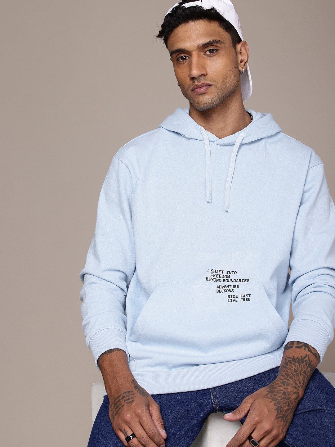 

The Roadster Life Co. Hooded Relaxed Fit Pullover Sweatshirt, Blue