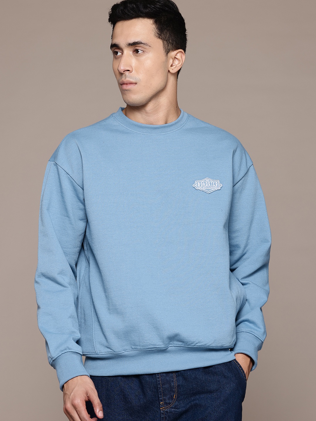 

The Roadster Lifestyle Co. Relaxed Fit Applique Detail Sweatshirt, Blue
