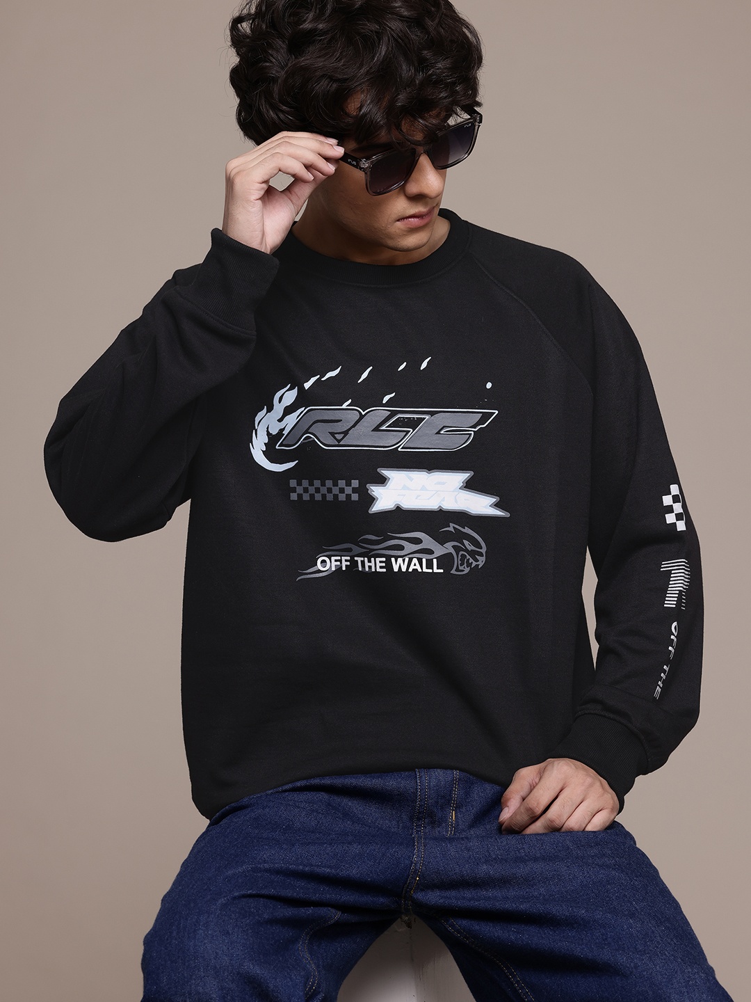 

Roadster The Lifestyle Co. Typography Printed Sweatshirt, Black