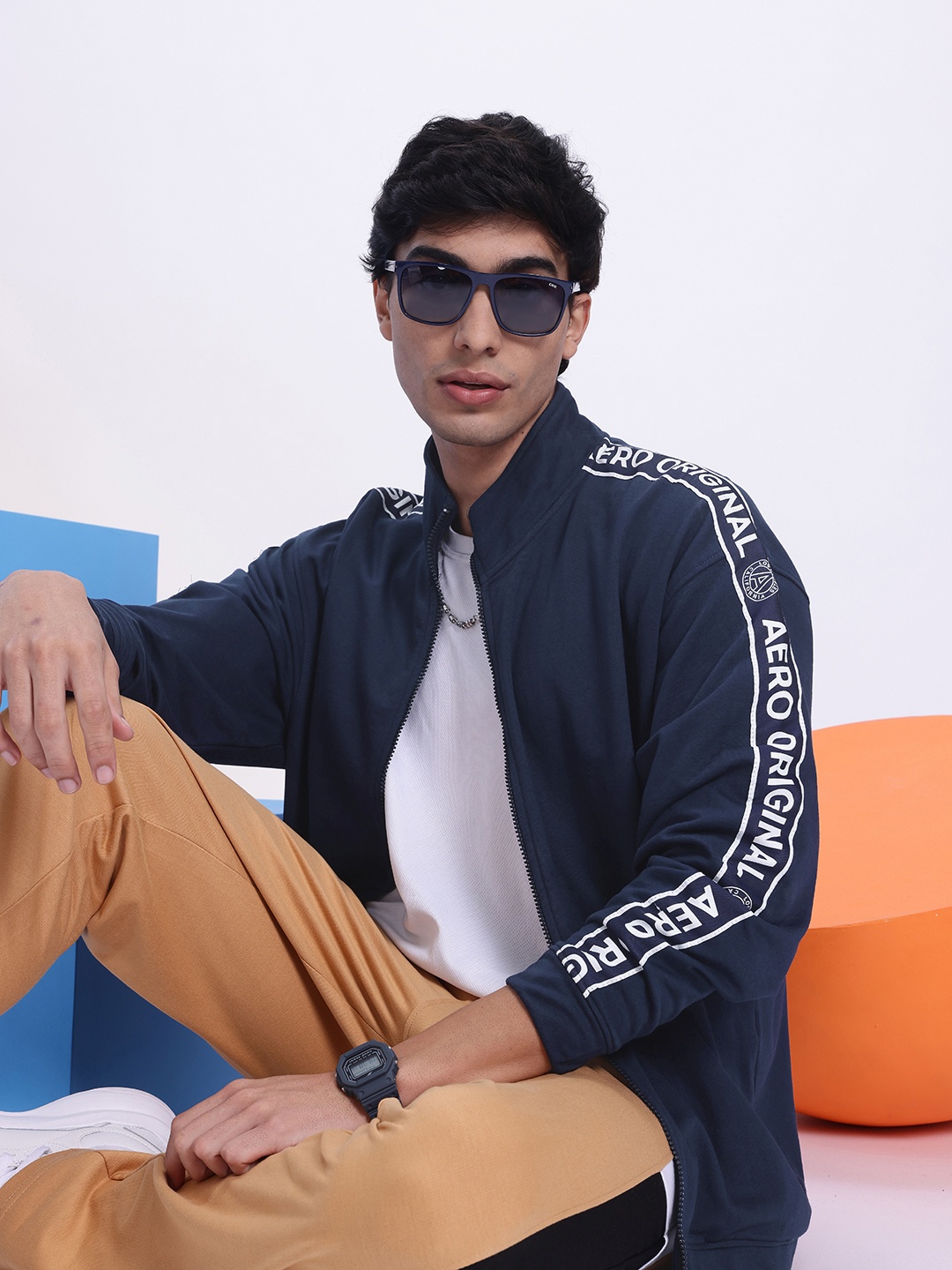 

Aeropostale Men Front-Open Sweatshirt, Navy blue