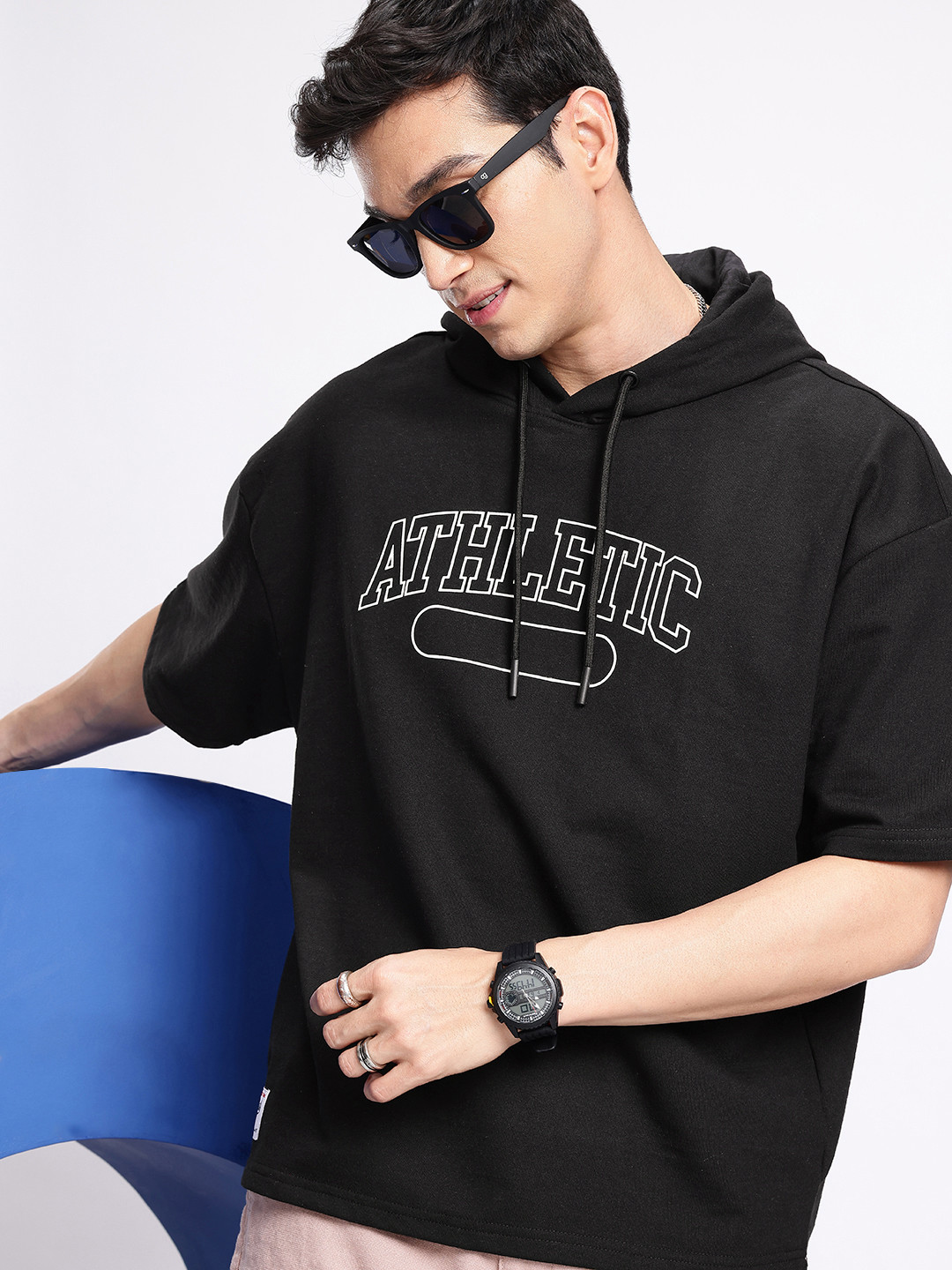 

Aeropostale Printed Hooded Sweatshirt, Black