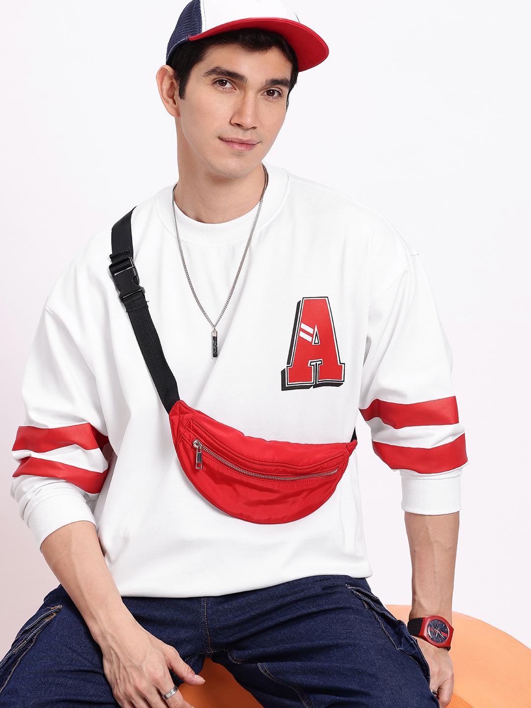 

Aeropostale Brand Logo Printed Oversized Sweatshirt, White