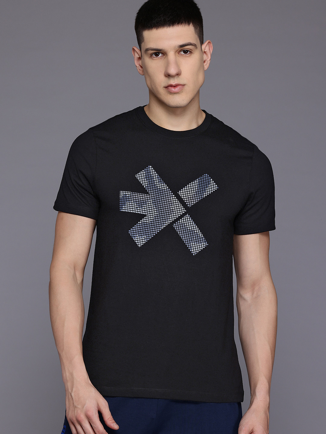 

HRX by Hrithik Roshan Men Brand Logo Printed Training T-shirt, Black