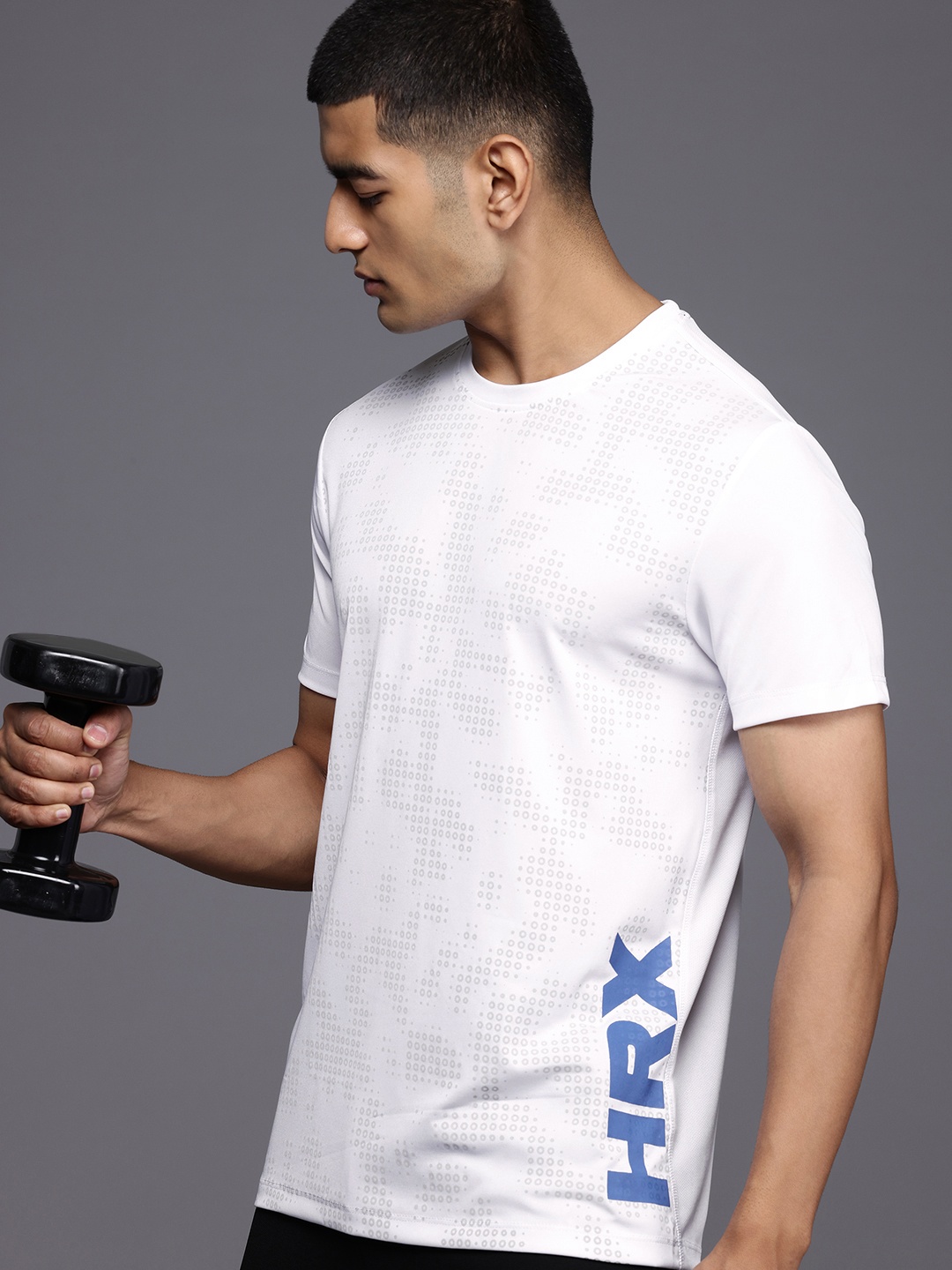 

HRX by Hrithik Roshan Printed Rapid-Dry Training T-shirt, White