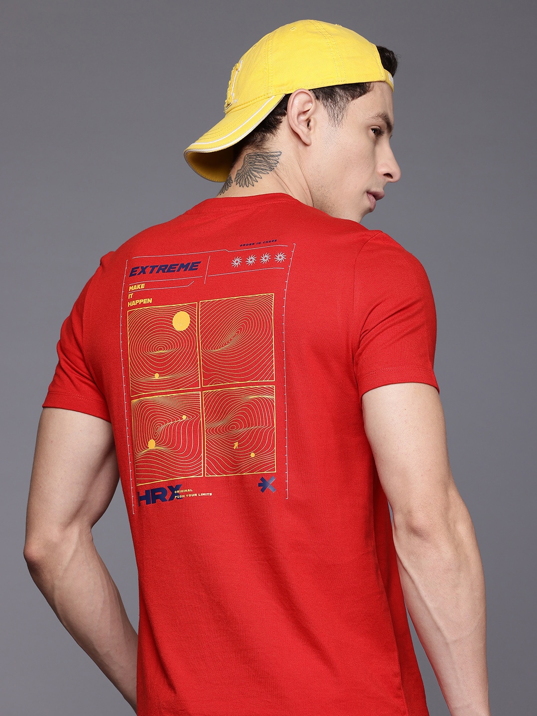 

HRX by Hrithik Roshan Men Printed T-shirt, Red