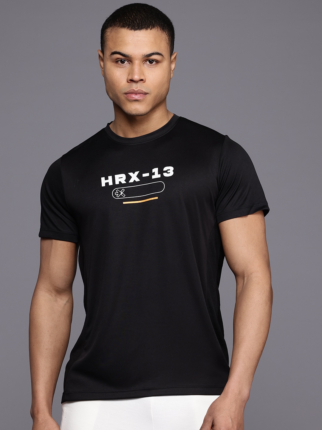 

HRX by Hrithik Roshan Typography Print Rapid-Dry Training T-shirt, Black