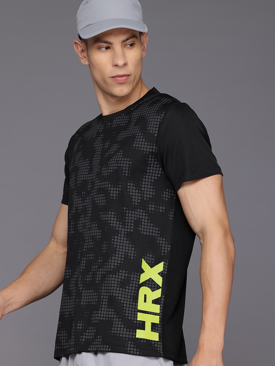 

HRX by Hrithik Roshan Printed Rapid-Dry Training T-shirt, Black