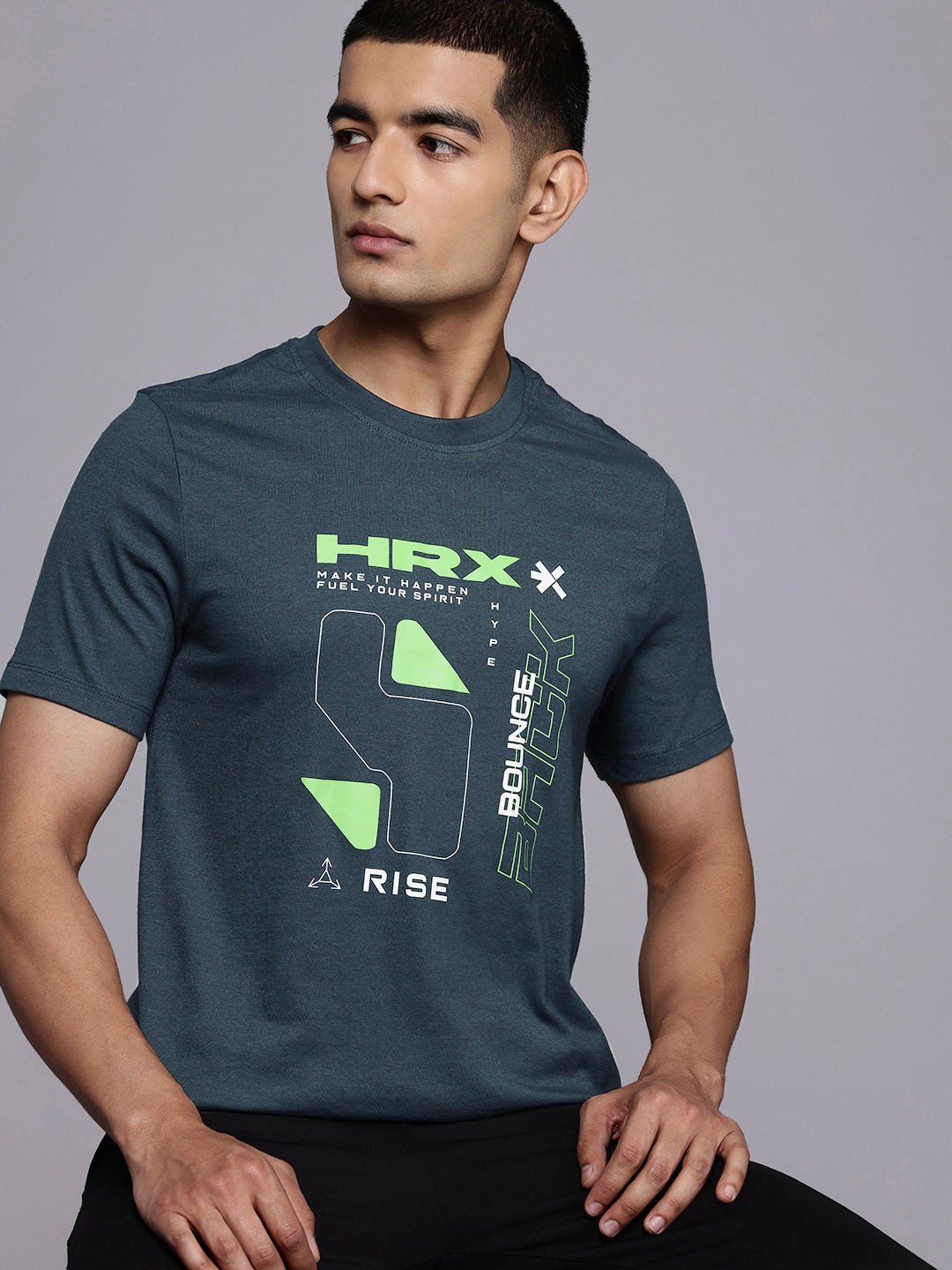 

HRX by Hrithik Roshan Typography T-shirt, Blue