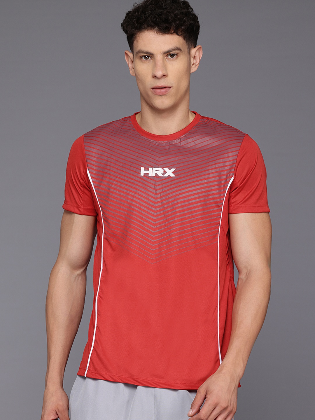 

HRX by Hrithik Roshan Printed Rapid-Dry Training T-shirt, Red