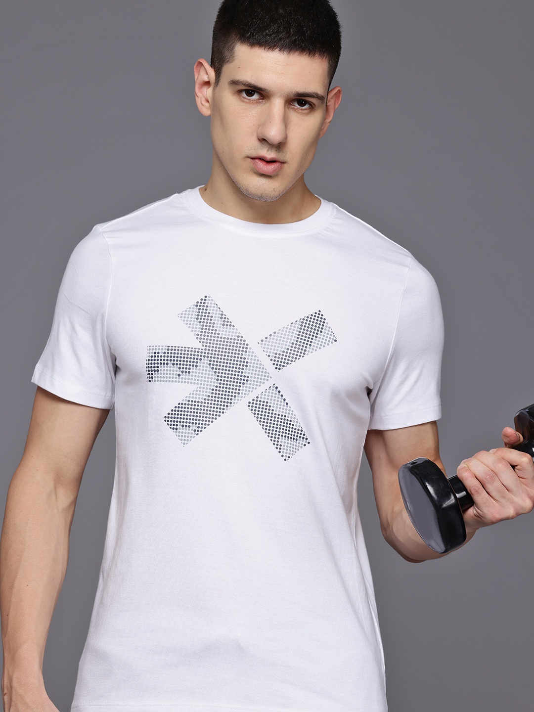 

HRX by Hrithik Roshan Brand Logo Print Training T-shirt, White