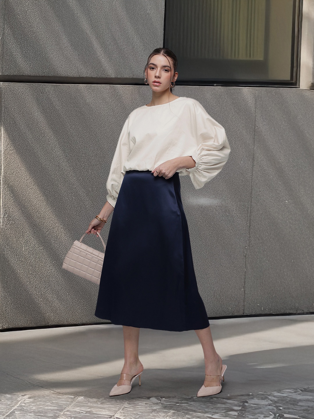 

French Connection Gathers Extended Sleeves Top, Off white