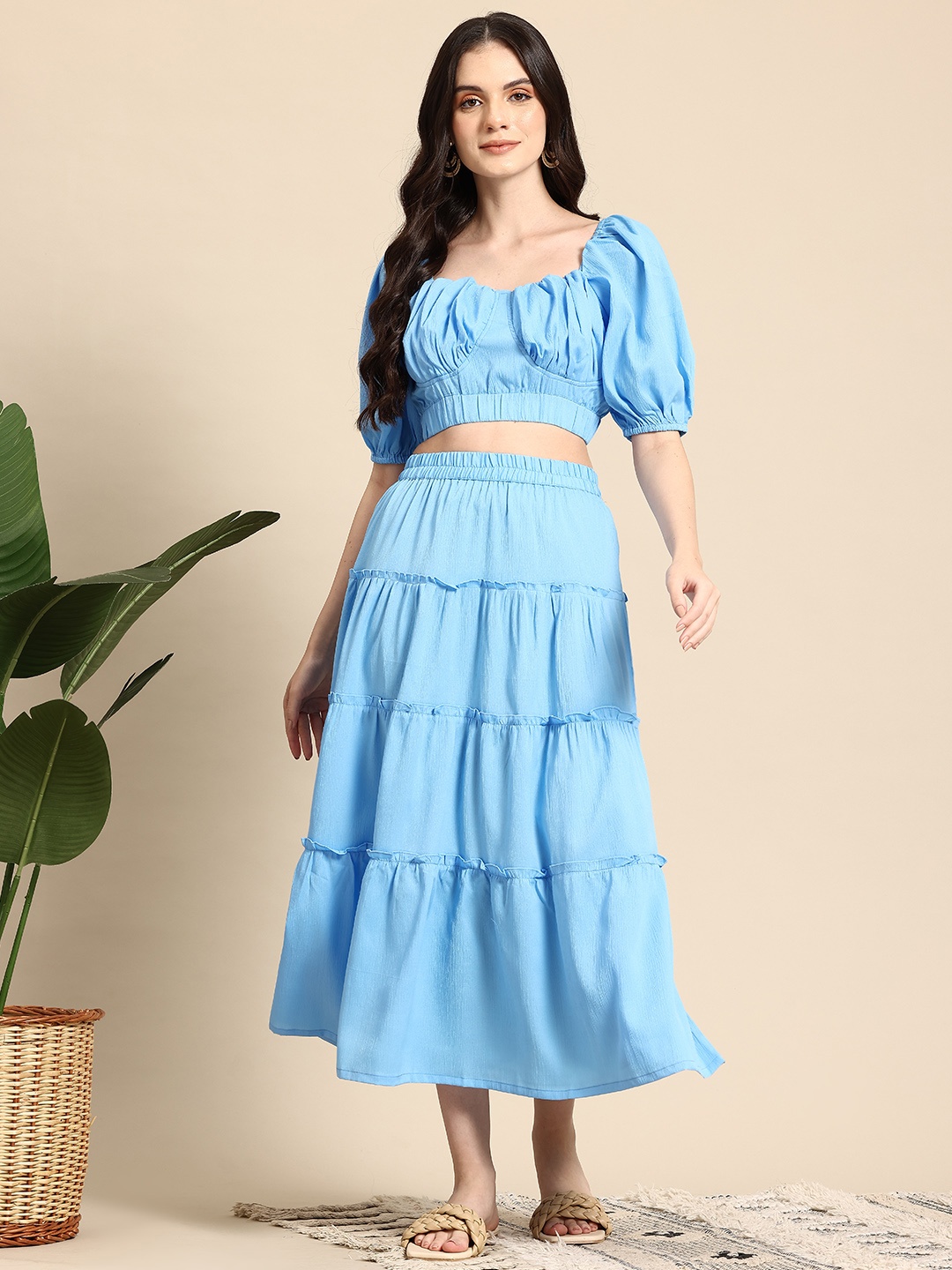 

Mast & Harbour Crinkled Co-Ords, Blue