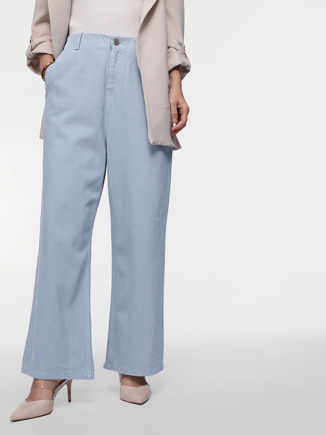 

French Connection Women Straight Fit Pure Cotton Jeans, Blue