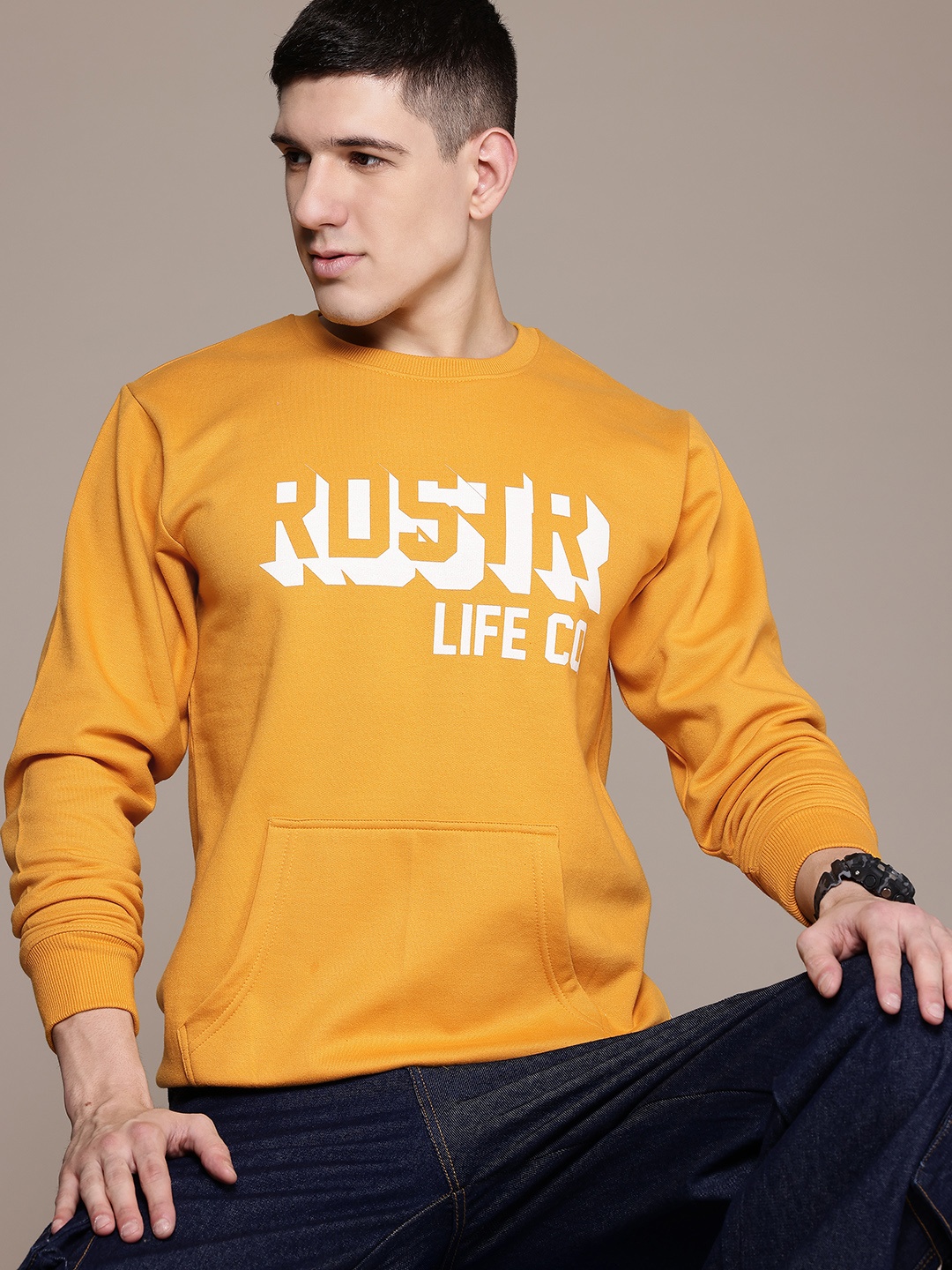 

The Roadster Lifestyle Co. Printed Sweatshirt, Yellow