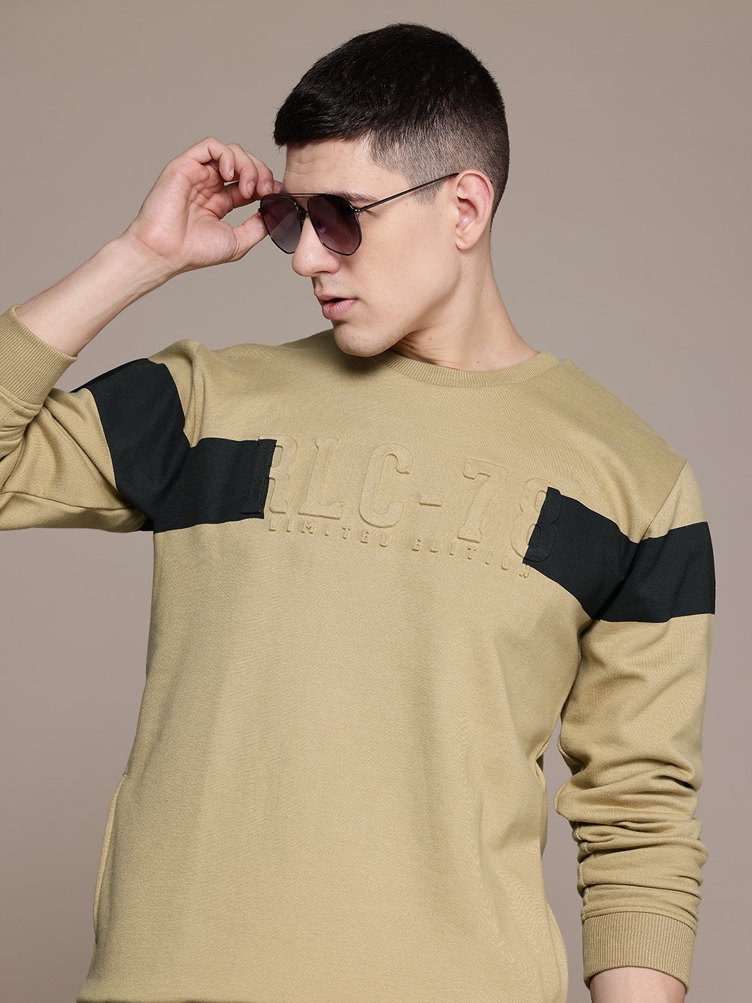 

The Roadster Lifestyle Co. Printed Embossed Sweatshirt, Beige
