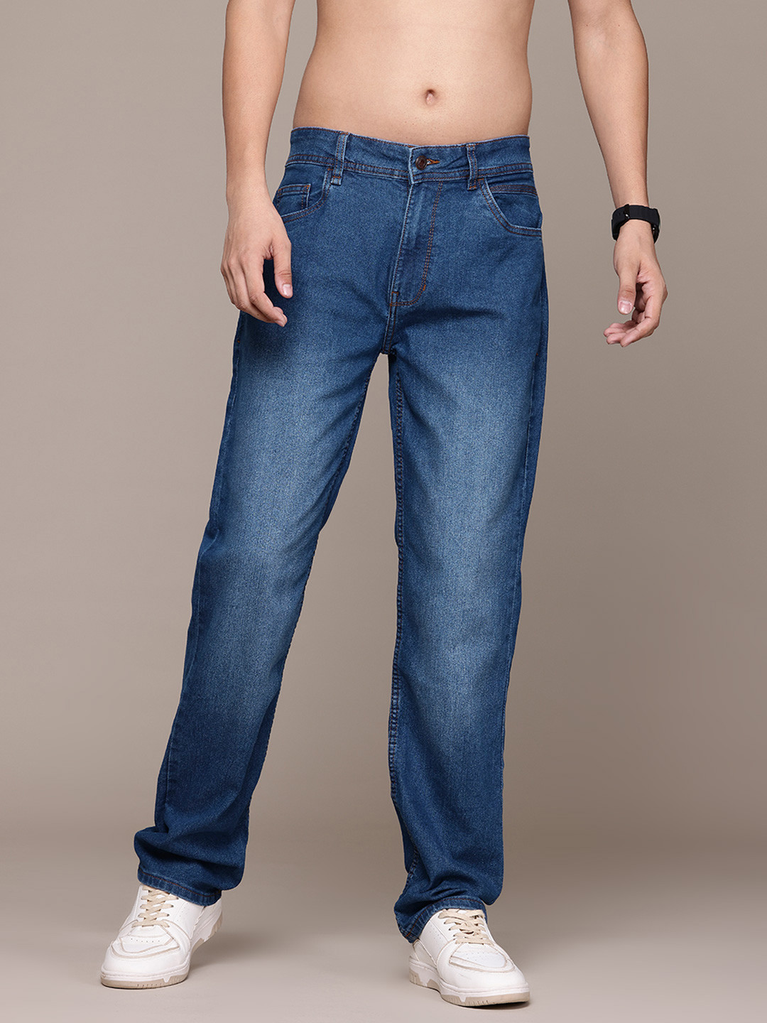 

The Roadster Life Co. Men Regular Fit Stretchable Jeans, Blue